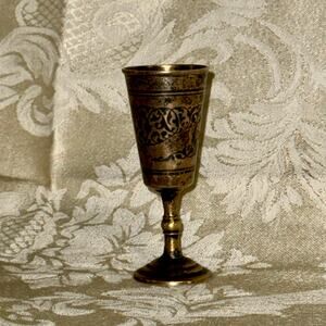 Vintage Russian .875 Silver Niello Goblet Soviet Shot Cup Barware